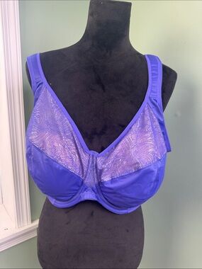 Goddess Violet Lace-Overlay Bra 40 M